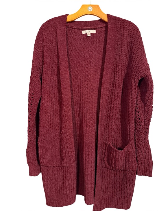 Love Tree Jackets & Blazers - Love Tree Women's Open Front Chunky Knit Maroon Cardigan Size Small NWOT
